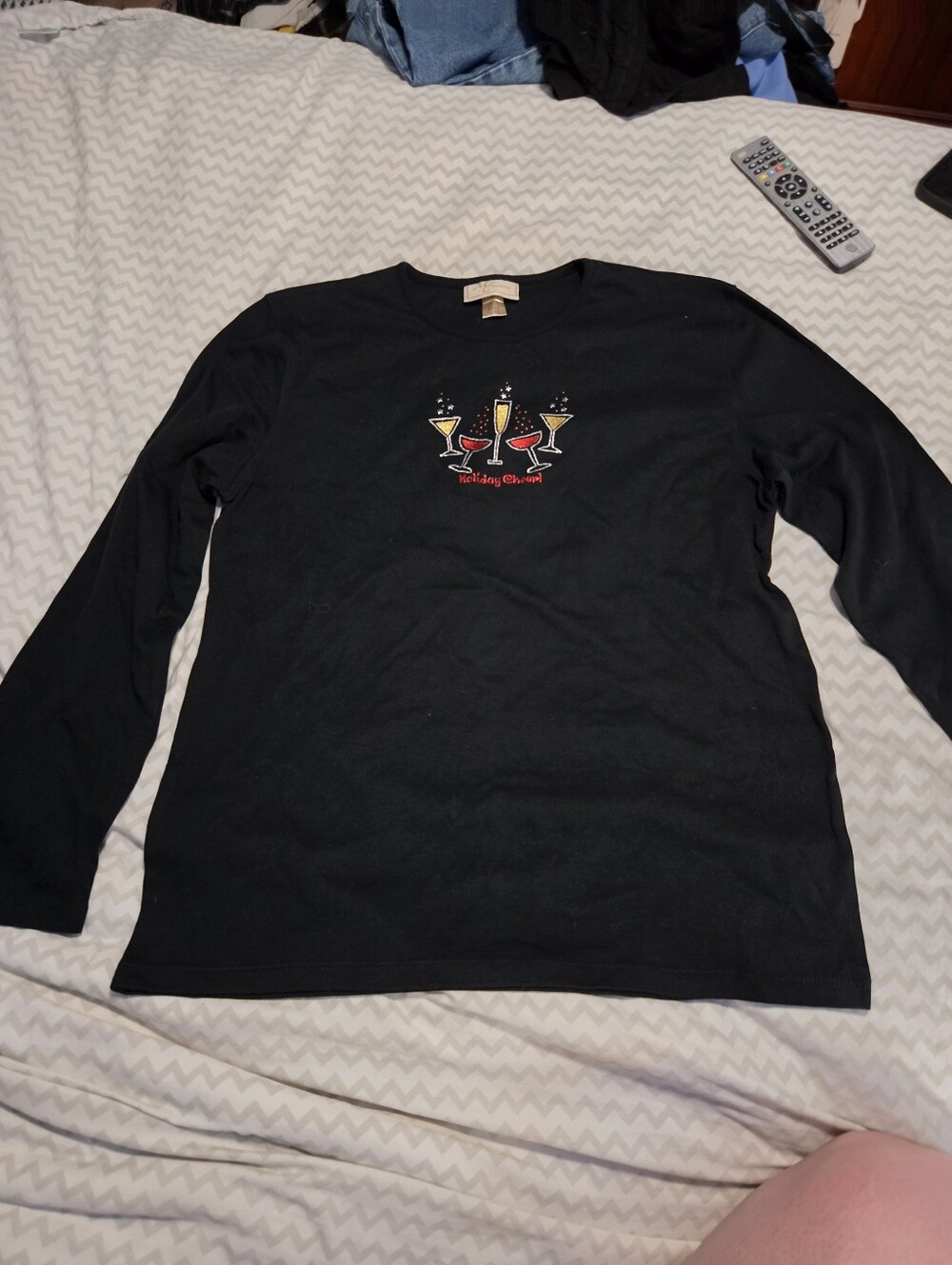 Y2K Holiday Cheer Graphic Long Sleeve Tee